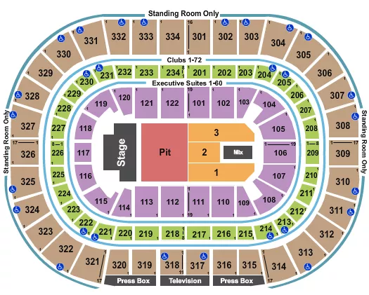 seating chart for United Center - Pearl Jam 2023 - eventticketscenter.com