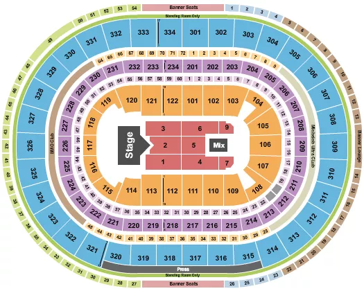 seating chart for United Center - Rascal Flatts - eventticketscenter.com