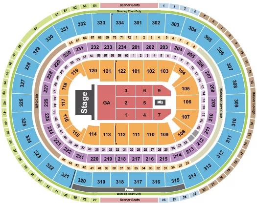 seating chart for United Center - Endstage GA Front - eventticketscenter.com