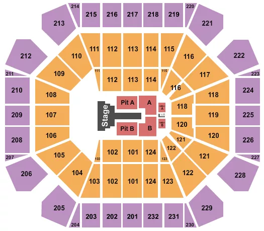 seating chart for United Supermarkets Arena - Brandon Lake - eventticketscenter.com