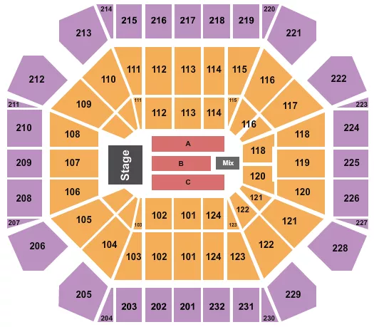 seating chart for United Supermarkets Arena - Comedy - eventticketscenter.com