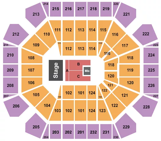 seating chart for United Supermarkets Arena - End Stage 4 - eventticketscenter.com