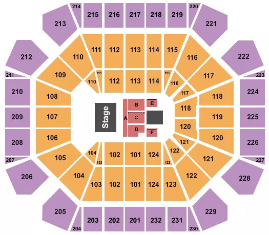 seating chart for United Supermarkets Arena - Endstage 6 - eventticketscenter.com
