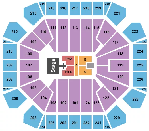seating chart for United Supermarkets Arena - Lainey Wilson - eventticketscenter.com