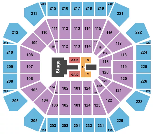 seating chart for United Supermarkets Arena - Luke Bryan - eventticketscenter.com