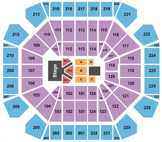 seating chart for United Supermarkets Arena - Phil Wickham - eventticketscenter.com
