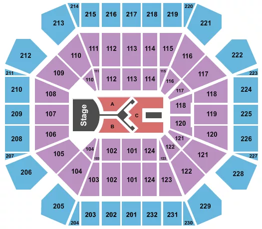 seating chart for United Supermarkets Arena - Shinedown - eventticketscenter.com
