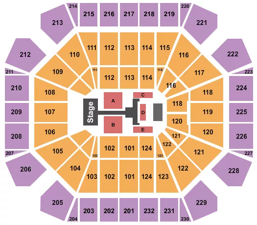 seating chart for United Supermarkets Arena - TobyMac - eventticketscenter.com