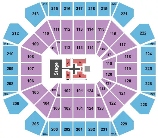 seating chart for United Supermarkets Arena - TobyMac - eventticketscenter.com