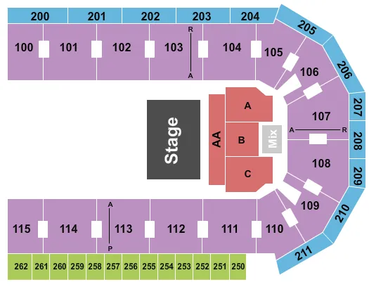seating chart for United Wireless Arena - Blippi - eventticketscenter.com