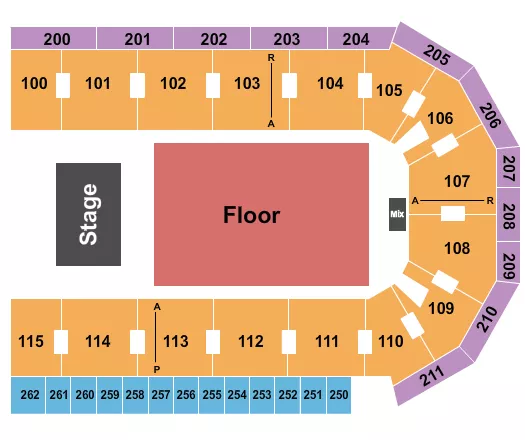 seating chart for United Wireless Arena - GA Floor 2 - eventticketscenter.com