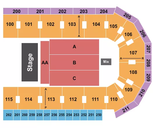 seating chart for United Wireless Arena - Los Tucanes - eventticketscenter.com