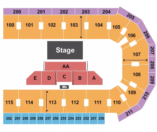 seating chart for United Wireless Arena - Theatre - eventticketscenter.com
