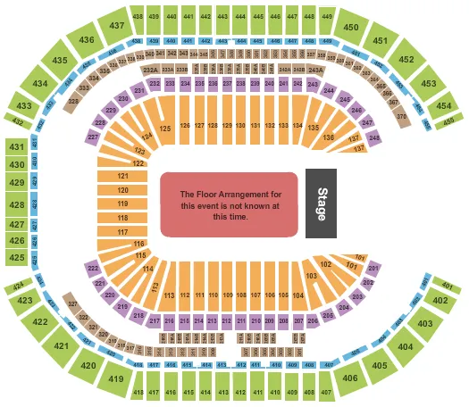 seating chart for State Farm Stadium - Generic Floor - eventticketscenter.com