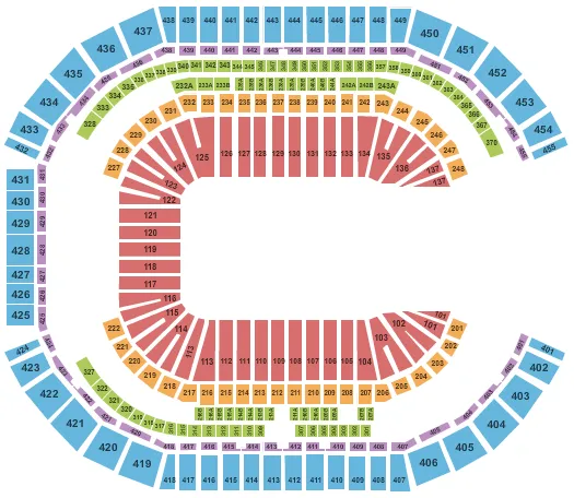 seating chart for State Farm Stadium - Open Floor 1 - eventticketscenter.com