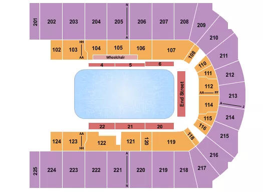 seating chart for Upstate Medical University Arena at Onondaga County War Memorial - Disney On Ice 3 - eventticketscenter.com