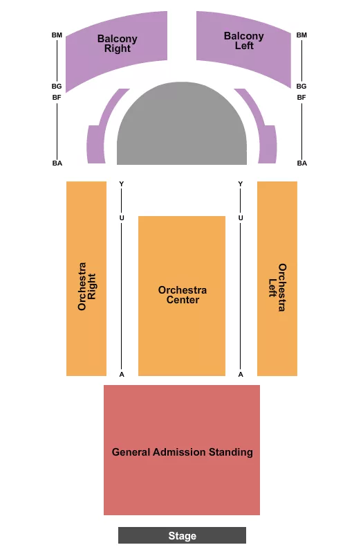seating chart for Uptown Theater - RI - Endstage GA - eventticketscenter.com