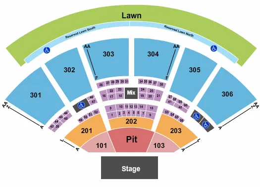 seating chart for Utah First Credit Union Amphitheatre - Endstage GA Pit 2 - eventticketscenter.com