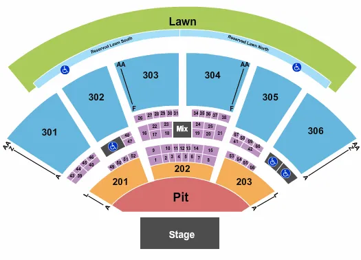 seating chart for Utah First Credit Union Amphitheatre - Endstage GA Pit 3 - eventticketscenter.com