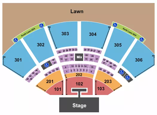 seating chart for Utah First Credit Union Amphitheatre - Endstage With Catwalk - eventticketscenter.com