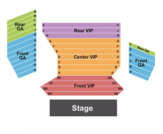 seating chart for V1 V Theater - Planet Hollywood Resort & Casino - Endstage - eventticketscenter.com