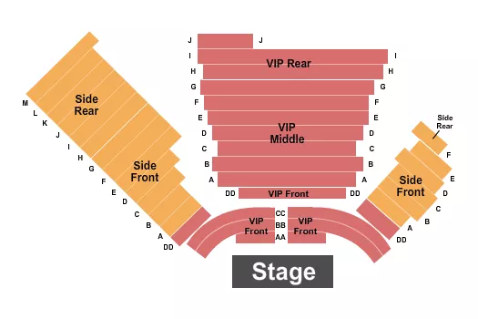 seating chart for V1 V Theater - Planet Hollywood Resort & Casino - Endstage 2 - eventticketscenter.com