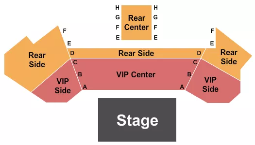 seating chart for V2 V Theater Upstairs Showroom - Planet Hollywood Resort & Casino - Endstage VIP - eventticketscenter.com