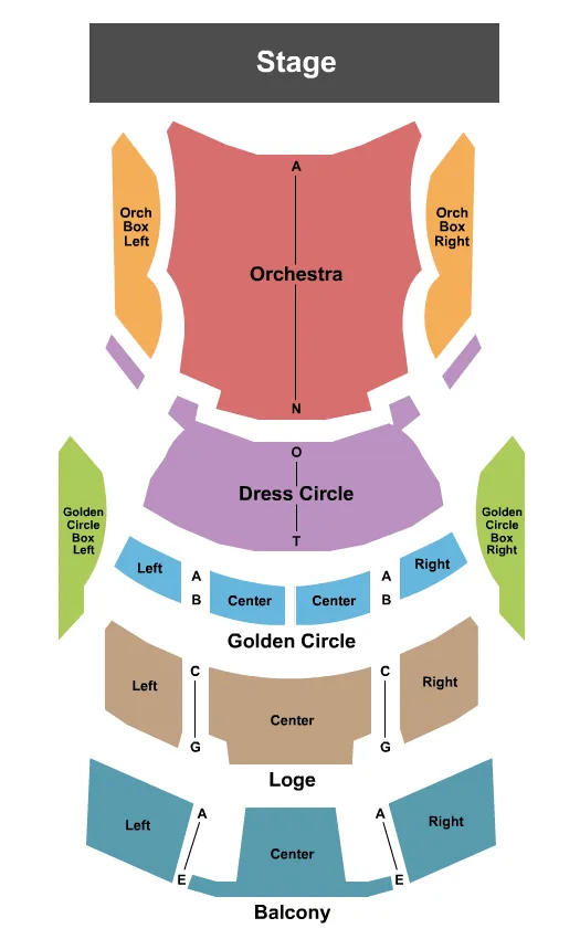 seating chart for Valentine Theatre - Endstage - eventticketscenter.com