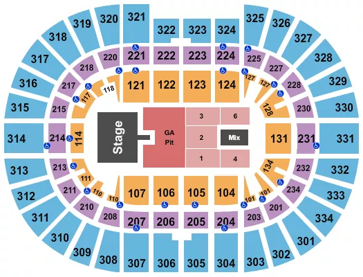 seating chart for Value City Arena at The Schottenstein Center - Creed - eventticketscenter.com