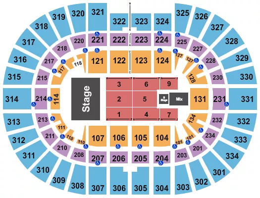 seating chart for Value City Arena at The Schottenstein Center - Endstage with B Stage - eventticketscenter.com