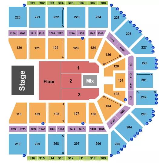 seating chart for Van Andel Arena - Disturbed - eventticketscenter.com