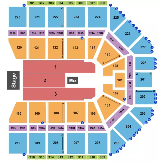 seating chart for Van Andel Arena - Endstage 2 - eventticketscenter.com