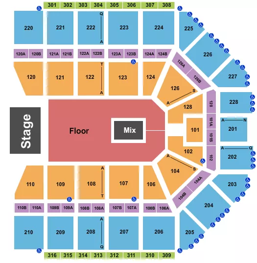 seating chart for Van Andel Arena - Endstage GA Floor 2 - eventticketscenter.com
