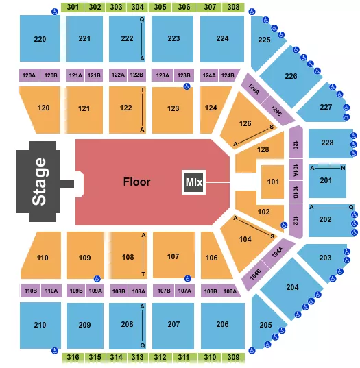 seating chart for Van Andel Arena - Endstage GA Floor w/ Catwalk - eventticketscenter.com