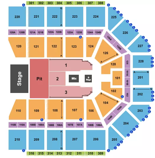 seating chart for Van Andel Arena - Forrest Frank - eventticketscenter.com