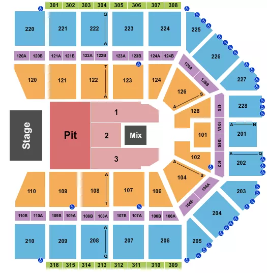 seating chart for Van Andel Arena - Incubus - eventticketscenter.com