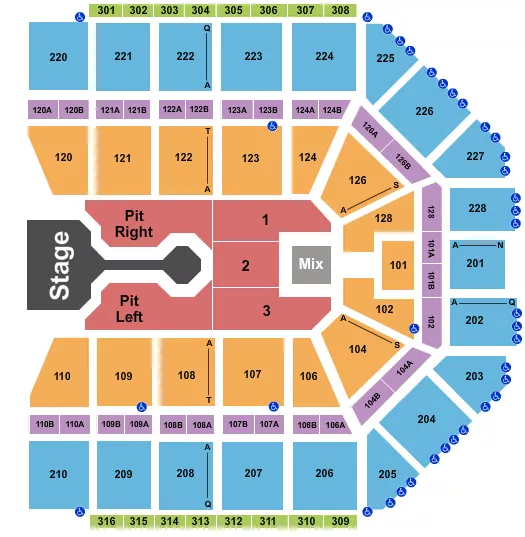 seating chart for Van Andel Arena - Josiah Queen - eventticketscenter.com