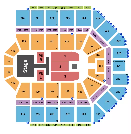 seating chart for Van Andel Arena - Luke Bryan - eventticketscenter.com