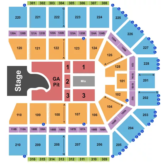 seating chart for Van Andel Arena - Megan Moroney - eventticketscenter.com