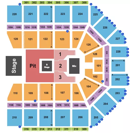 seating chart for Van Andel Arena - Nine Inch Nails - eventticketscenter.com