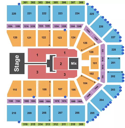 seating chart for Van Andel Arena - TobyMac - eventticketscenter.com