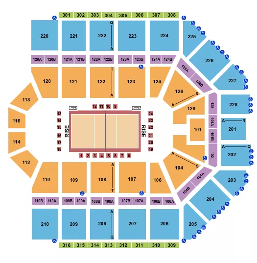seating chart for Van Andel Arena - Volleyball - eventticketscenter.com