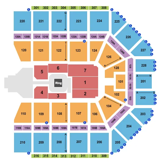 seating chart for Van Andel Arena - WWE 2 - eventticketscenter.com