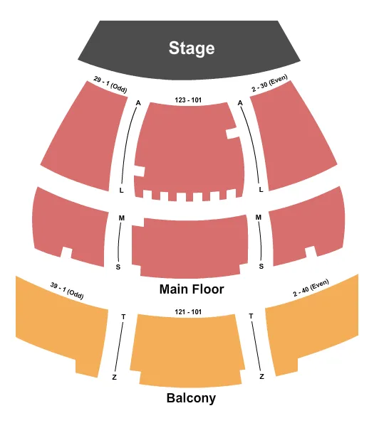 seating chart for Venice Performing Arts Center - Endstage - eventticketscenter.com