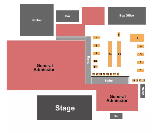 seating chart for Ventura Music Hall - GA & Tables 2 - eventticketscenter.com