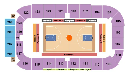 seating chart for Verdun Auditorium - Basketball - eventticketscenter.com