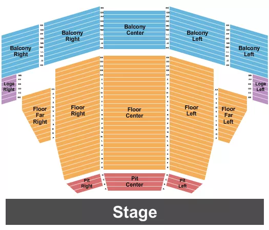seating chart for Crouse Performance Hall At Veterans Memorial Civic & Convention Center - Endstage Pit - eventticketscenter.com
