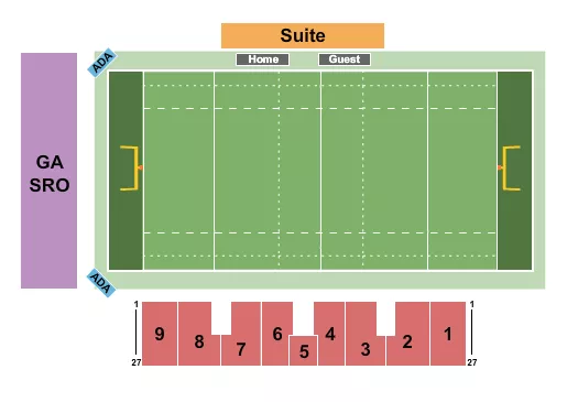 seating chart for Veterans Memorial Stadium - Quincy - Rugby - eventticketscenter.com