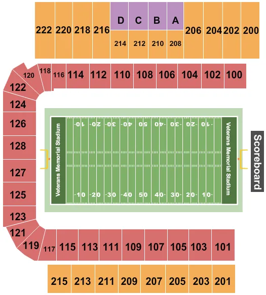seating chart for Veterans Memorial Stadium - AL - Football 1 - eventticketscenter.com