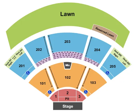 seating chart for Veterans United Home Loans Amphitheater - Endstage - Partial Pit - eventticketscenter.com